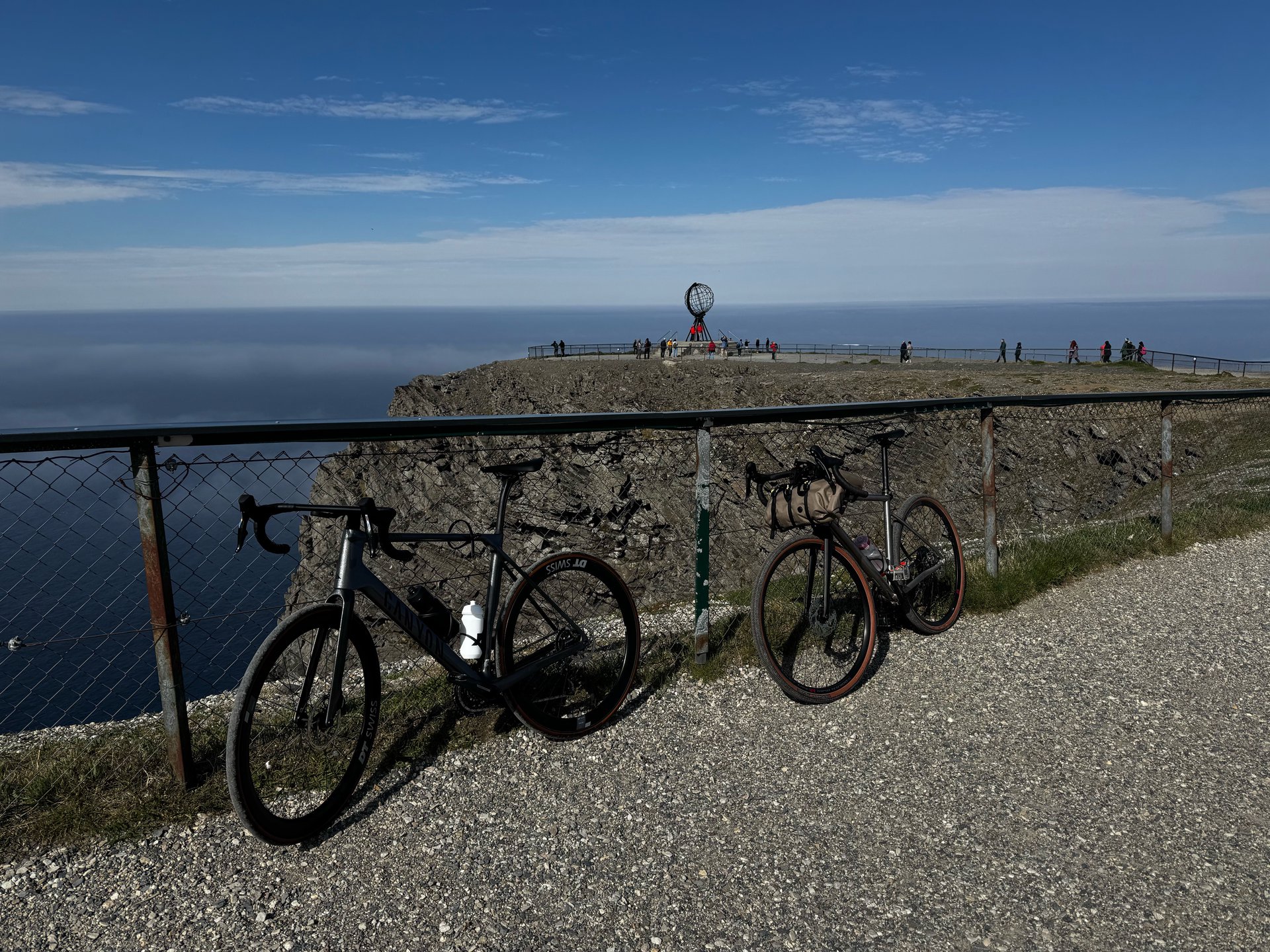 Two bikes in front of the North Cape